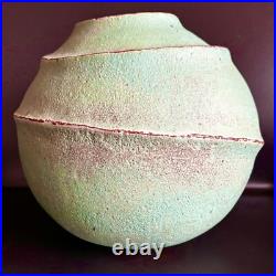 Philippa Wood Studio Pottery Stoneware Spiral Form Large Vessel / Vase. OOAK