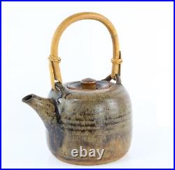 Pierre Culot Studio Art Pottery Ceramic Teapot Jug & Cover, Stamped