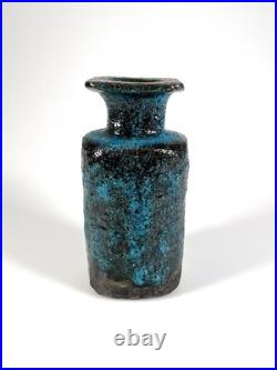 Pieter Groeneveldt vase 1960s Dutch studio pottery blue fat lava brutalist Pieter Groeneveldt vase 1960s Dutch studio pottery blue fat lava brutalist
