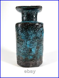 Pieter Groeneveldt vase 1960s Dutch studio pottery blue fat lava brutalist Pieter Groeneveldt vase 1960s Dutch studio pottery blue fat lava brutalist