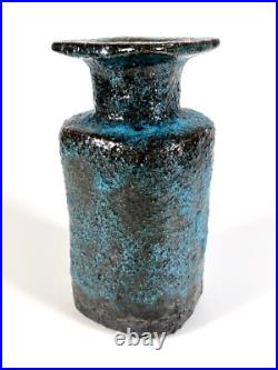 Pieter Groeneveldt vase 1960s Dutch studio pottery blue fat lava brutalist Pieter Groeneveldt vase 1960s Dutch studio pottery blue fat lava brutalist