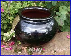 Poh Chap Yeap studio pottery very large stoneware vase tenmoku and ash glazes