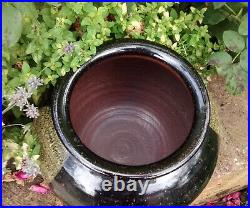Poh Chap Yeap studio pottery very large stoneware vase tenmoku and ash glazes