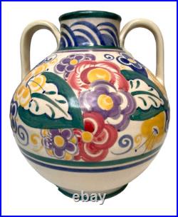 Poole C Stabler Adams tall 2-handle vase shape 901 YC pattern Eileen Prangnell