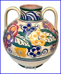 Poole C Stabler Adams tall 2-handle vase shape 901 YC pattern Eileen Prangnell