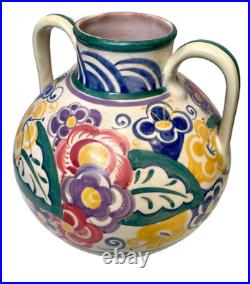 Poole C Stabler Adams tall 2-handle vase shape 901 YC pattern Eileen Prangnell