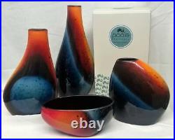 Poole Pottery Studio Alan Clarke Flare Design Asymmetrical Flask Vase