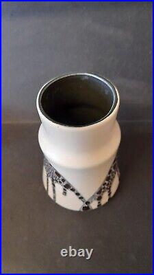 RARE 1960 LAPID Of ISRAEL Ceramic Large Vase Splat Black & White Signed HANA RARE 1960 LAPID Of ISRAEL Ceramic Large Vase Splat Black & White Signed HANA