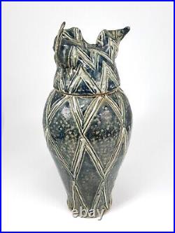 RARE Jennie Hale Studio Pottery Pig Vase Lidded Pot Impressed Stamp SUPERB