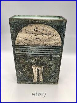 RARE VTG MCM TROIKA Handmade Art Pottery Coffin Vase by Linda Taylor. 7x4.5