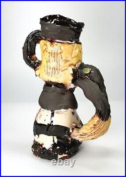 RARE Very Large 30cms Dylan Bowen Studio Pottery Slip Decorated Jug Vase
