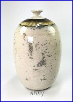 RARE Vintage Armin E. Muller Raku Fired Studio Pottery Vase Large 26cm STUNNING