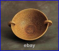RARE Vintage Mid Century French Biot Studio Pottery Winged Stoneware Bowl Signed