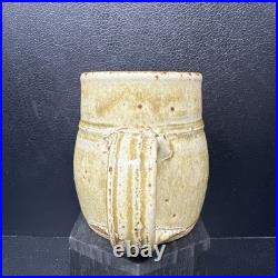 RICHARD BATTERHAM Ash Green Studio Pottery Mug / cup 10 cm tall #2889