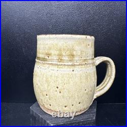 RICHARD BATTERHAM Ash Green Studio Pottery Mug / cup 10 cm tall #2889