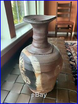 RON MEYERS Georgia Pottery Large 13 Vase With Fish Detail Mint Condition