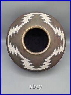 R KEVIN KELLEY Raku Jar Pot with Lid Studio Art Pottery Native American Signed