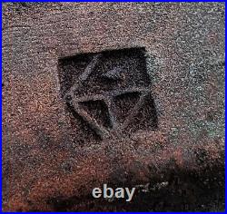 Raku Fired Studio Pottery Vase'c. T' Impressed Mark