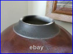 Raku Pottery Vase Lidded Urn Signed Dated 13