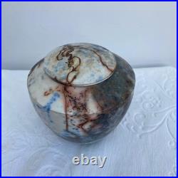 Raku Studio Pottery Lidded Pot Urn Vase Signed John Scott Sourdust Pottery H6