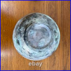 Raku Studio Pottery Lidded Pot Urn Vase Signed John Scott Sourdust Pottery H6
