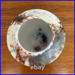 Raku Studio Pottery Lidded Pot Urn Vase Signed John Scott Sourdust Pottery H6