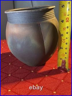 Raku Studio Pottery Vase Signed with W' Makers Mark Stunning Piece Beautiful