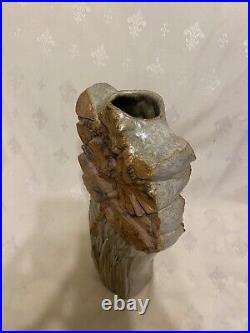 Rare Bernard Rooke Dragonfly Bee Decorated Studio Pottery Vase