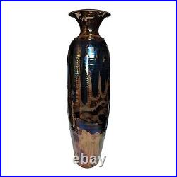 Rare Bruce Fairman Vase Huge 28.25 Studio Pottery Signed Copper Iridescent