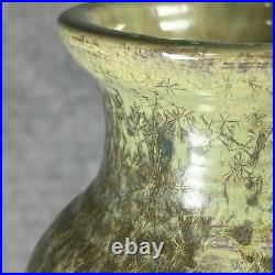 Rare Collectible Stephanie Kalan 19cm Studio Pottery Celadon Ribbed Vase