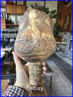 Rare Early Studio Pottery Brutalist Pedestal Vase By Ashley Howard Late 1980s
