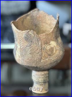 Rare Early Studio Pottery Brutalist Pedestal Vase By Ashley Howard Late 1980s