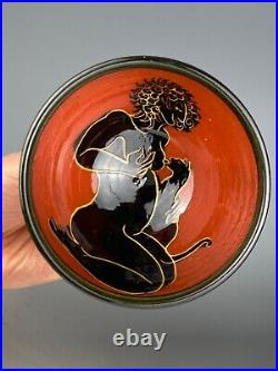 Rare Erotic Art Studio Pottery Nude Woman Breast Feeding Cat Bowl Pablo Picasso