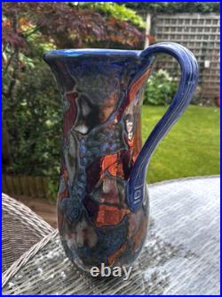 Rare Hugh Veater BLAGDON LUSTRE Copper Silver Studio Pottery Jug 39 cm