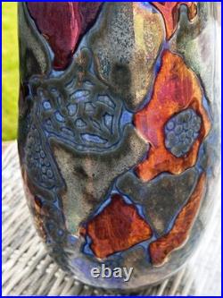Rare Hugh Veater BLAGDON LUSTRE Copper Silver Studio Pottery Jug 39 cm