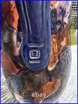 Rare Hugh Veater BLAGDON LUSTRE Copper Silver Studio Pottery Jug 39 cm