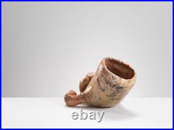 Rare JILL CROWLEY b1946 British studio pottery earthenware RAKU HAND 70s/80s