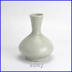 Rare James Walford (1913-2001) Porcelain Bottle With Incised Pattern