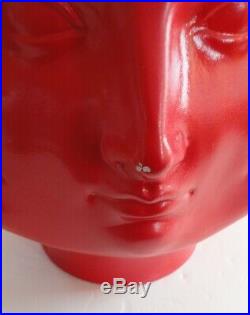 Rare Red TMS 2005 Vitruvian Dora Maar Perpetual Face Sculpture Vase Planter