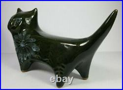 Rare Retro Vintage Large Lotus Pottery Cat Figure 1960s Elizabeth Skipworth