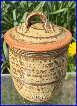 Rare Richard Batterham Celedon Lidded Jar 7 & 1/2 Studio Pottery