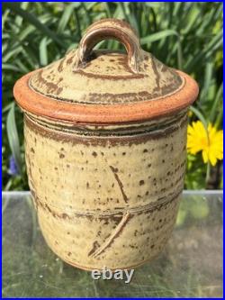 Rare Richard Batterham Celedon Lidded Jar 7 & 1/2 Studio Pottery