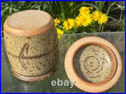 Rare Richard Batterham Celedon Lidded Jar 7 & 1/2 Studio Pottery