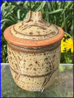 Rare Richard Batterham Celedon Lidded Jar 7 & 1/2 Studio Pottery