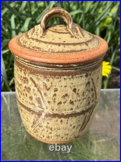 Rare Richard Batterham Celedon Lidded Jar 7 & 1/2 Studio Pottery