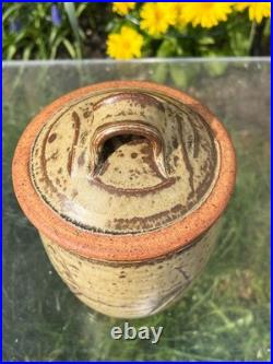 Rare Richard Batterham Celedon Lidded Jar 7 & 1/2 Studio Pottery