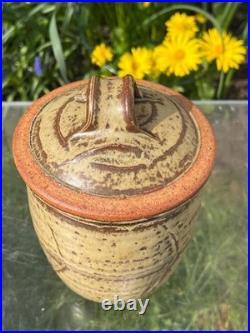 Rare Richard Batterham Celedon Lidded Jar 7 & 1/2 Studio Pottery