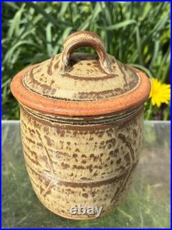 Rare Richard Batterham Celedon Lidded Jar 7 & 1/2 Studio Pottery