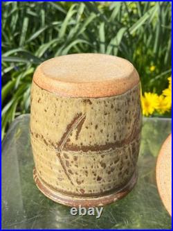 Rare Richard Batterham Celedon Lidded Jar 7 & 1/2 Studio Pottery