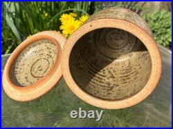 Rare Richard Batterham Celedon Lidded Jar 7 & 1/2 Studio Pottery